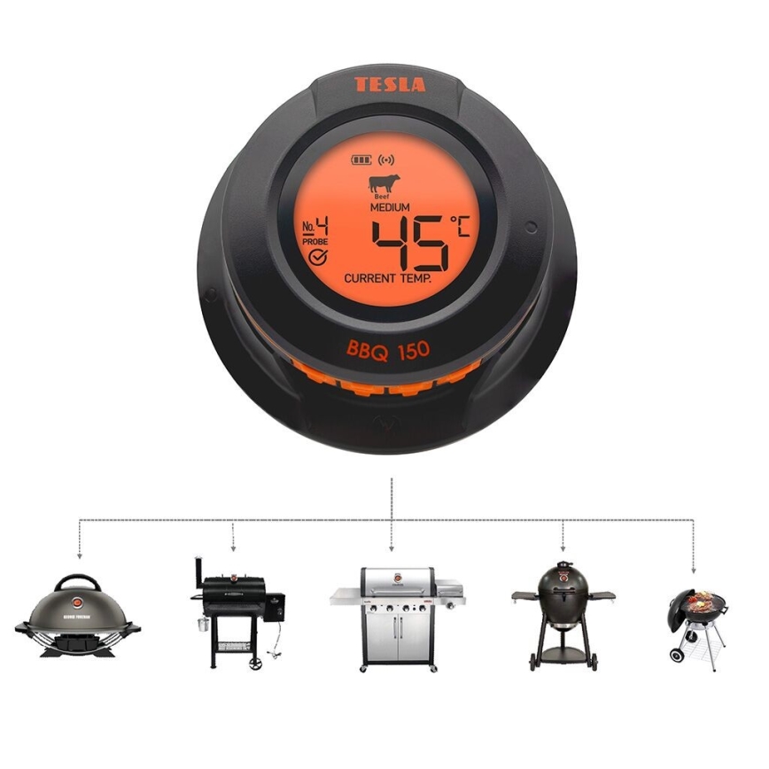 TESLA Electronics Cook - Digitalt kötttermometer med sond 0-400 °C 2xAA IP65