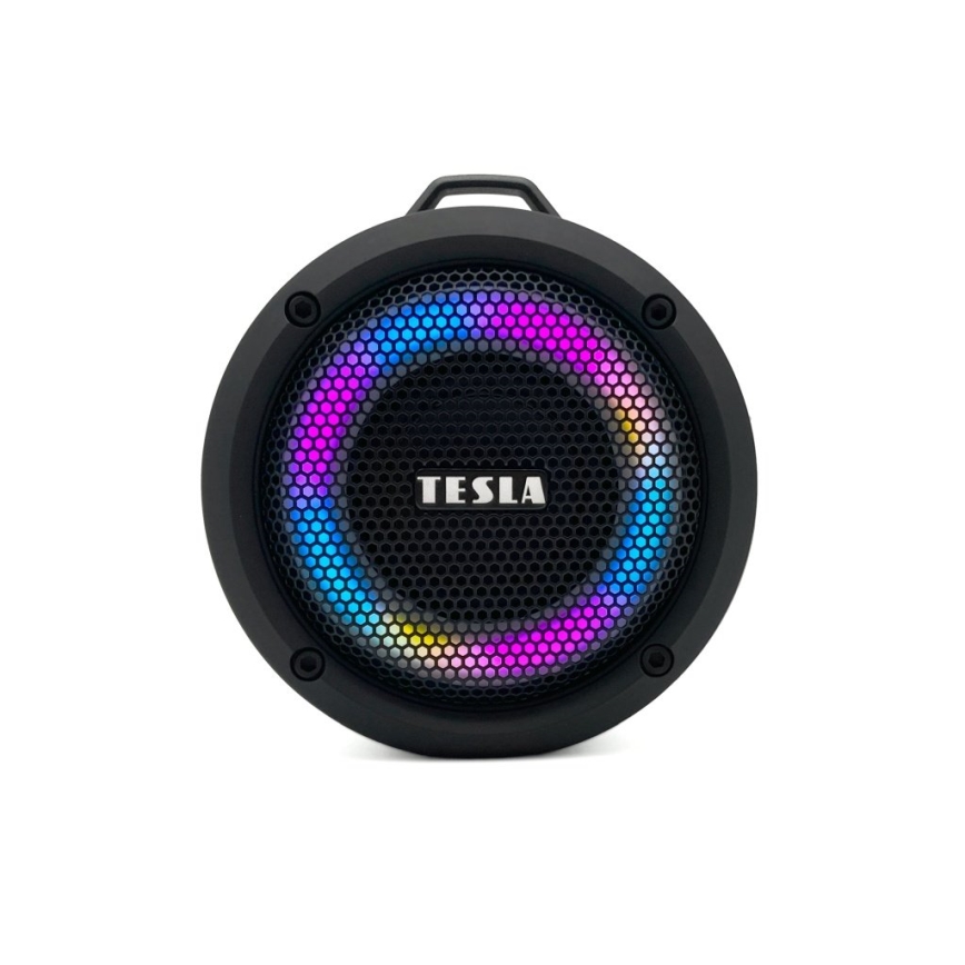 TESLA Electronics - LED RGB Trådlös högtalare 5W/1200 mAh/3,7V IPX7 grå