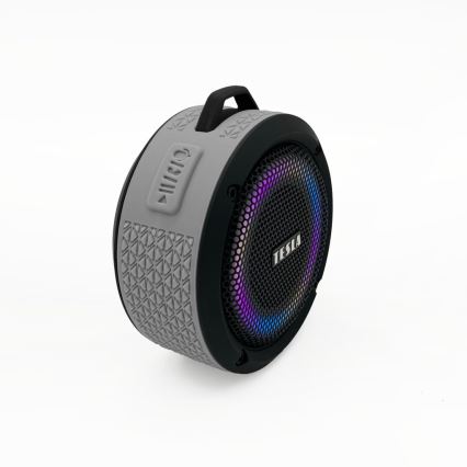 TESLA Electronics - LED RGB Trådlös högtalare 5W/1200 mAh/3,7V IPX7 grå