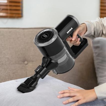 TESLA Electronics PureStar - Flexibel sladdlös skaftdammsugare 2i1 150W/2200 mAh svart