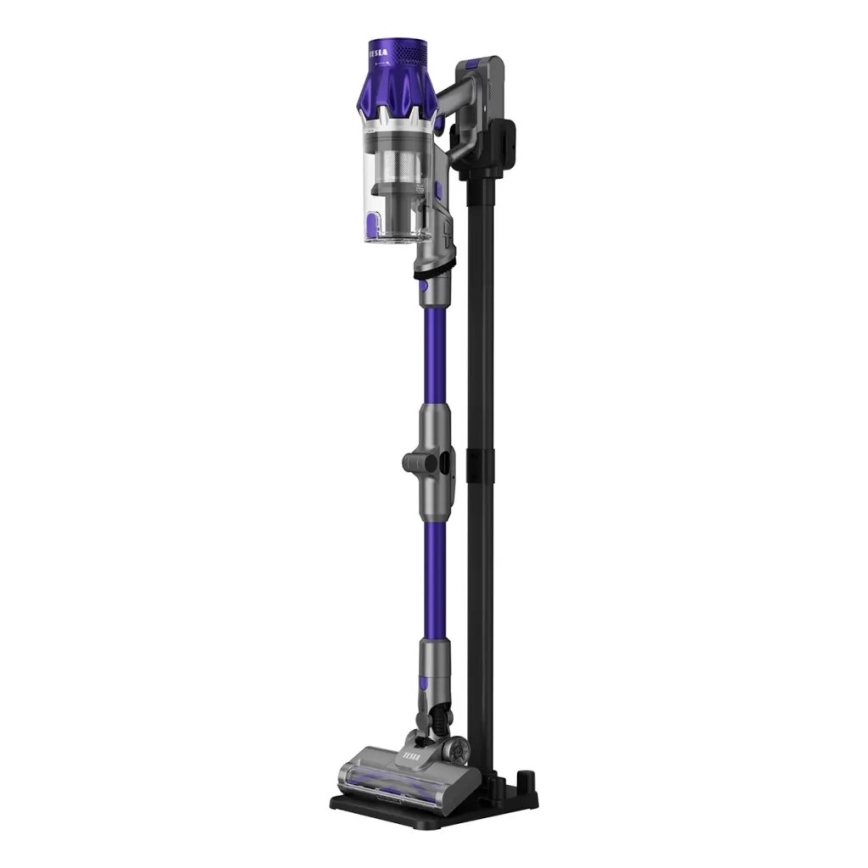 TESLA Electronics PureStar - Flexibel sladdlös skaftdammsugare 2i1 250W/2200 mAh grå/lila