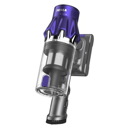 TESLA Electronics PureStar - Flexibel sladdlös skaftdammsugare 2i1 250W/2200 mAh grå/lila