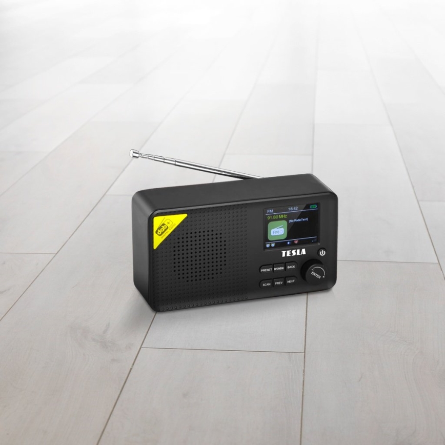 TESLA Electronics - Radio DAB+ FM 5W/1800 mAh svart