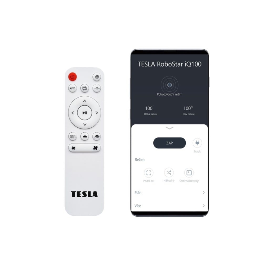 TESLA Electronics RoboStar - Smart robotdammsugare 2-i-1 2500 mAh Wi-Fi Tuya vit + fjärrkontroll