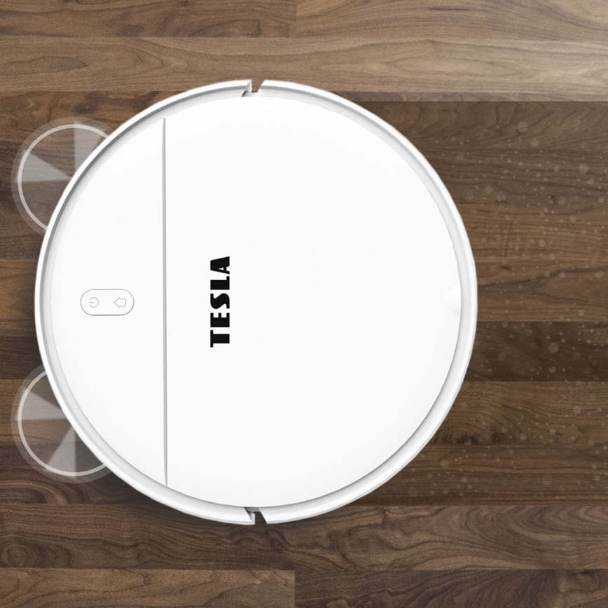 TESLA Electronics RoboStar - Smart robotdammsugare 2i1 2500 mAh Wi-Fi Tuya vit + fjärrkontroll