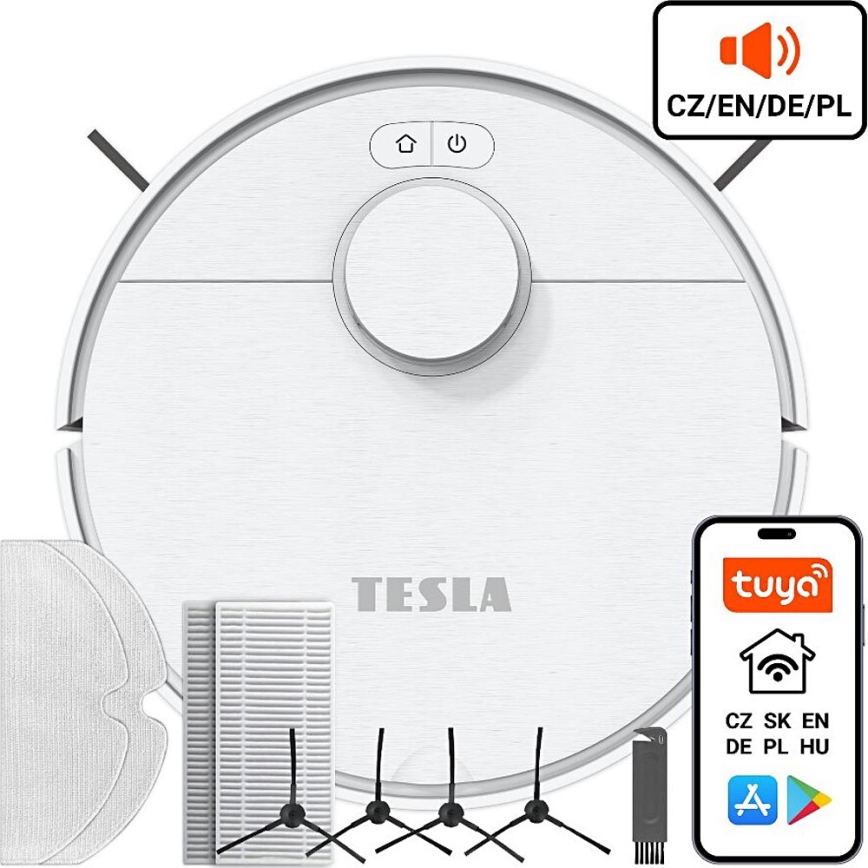 TESLA Electronics RoboStar - Smart robotdammsugare 2i1 2550 mAh Wi-Fi vit