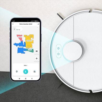 TESLA Electronics RoboStar - Smart robotdammsugare 2i1 2550 mAh Wi-Fi vit