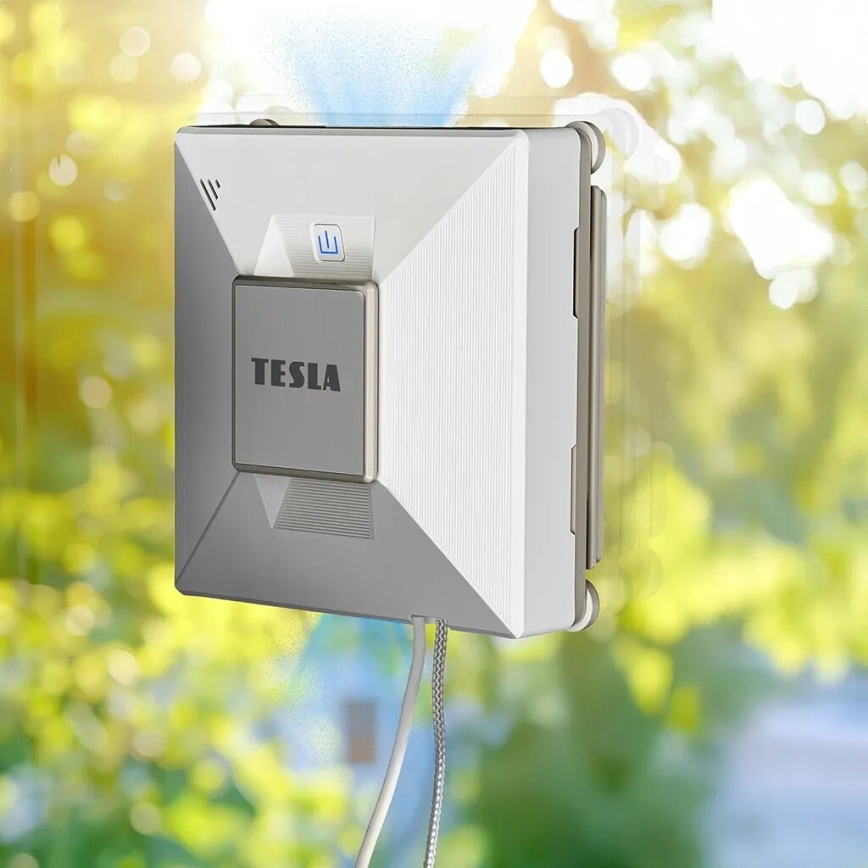 TESLA Electronics RoboStar - Smart fönsterrengörare med vattensprutning 72W/230V/650 mAh Wi-Fi + fjärrkontroll