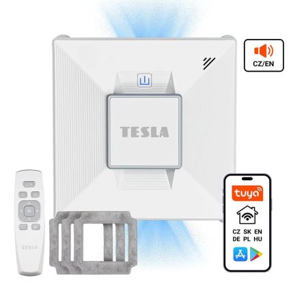 TESLA Electronics RoboStar - Smart fönsterrengörare med vattensprutning 72W/230V/650 mAh Wi-Fi + fjärrkontroll