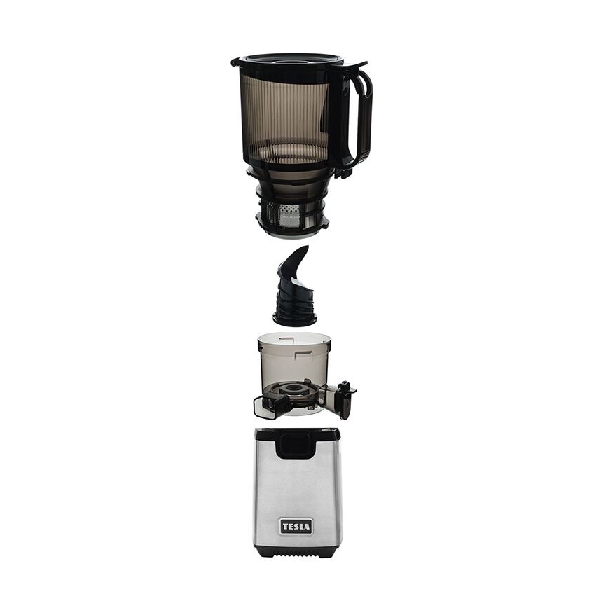TESLA Electronics SlowJuicer Deluxe - Låghastighets kuicer 250W/230V rostfri/svart