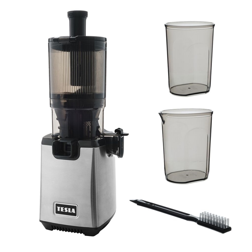TESLA Electronics SlowJuicer Deluxe - Låghastighets kuicer 250W/230V rostfri/svart