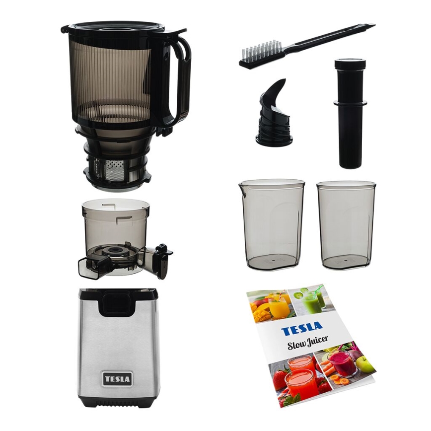 TESLA Electronics SlowJuicer Deluxe - Låghastighets kuicer 250W/230V rostfri/svart