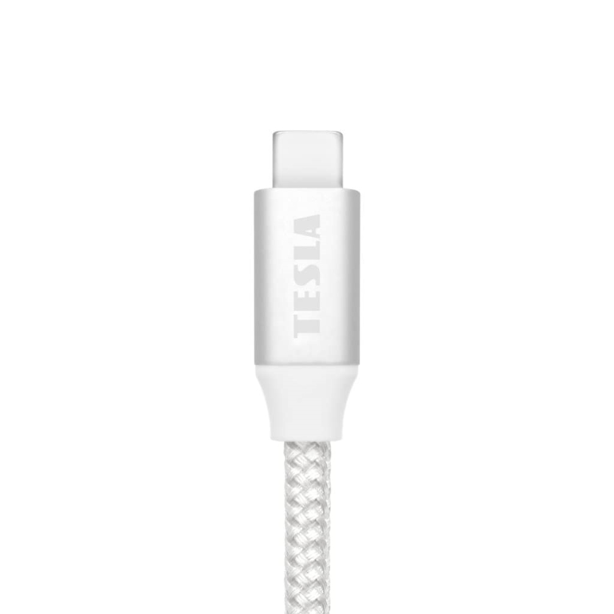 TESLA Electronics - USB-kabel USB-C 3.2 connector Power Delivery 1m 100W vit