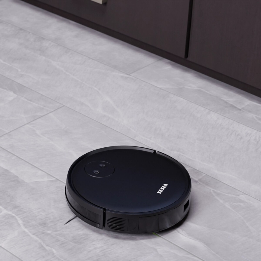 TESLA Smart - Smart robotdammsugare 2i1 2000 mAh Wi-Fi svart + fjärrkontroll