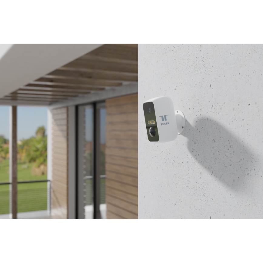 TESLA Smart - Smart utomhuskamera med sensor 2K 1296p 9600 mAh 5V Wi-Fi IP65