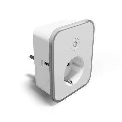 TESLA Smart - Smart uttag 3690W/230V/16A 2xUSB/24W/5V Wi-Fi Tuya