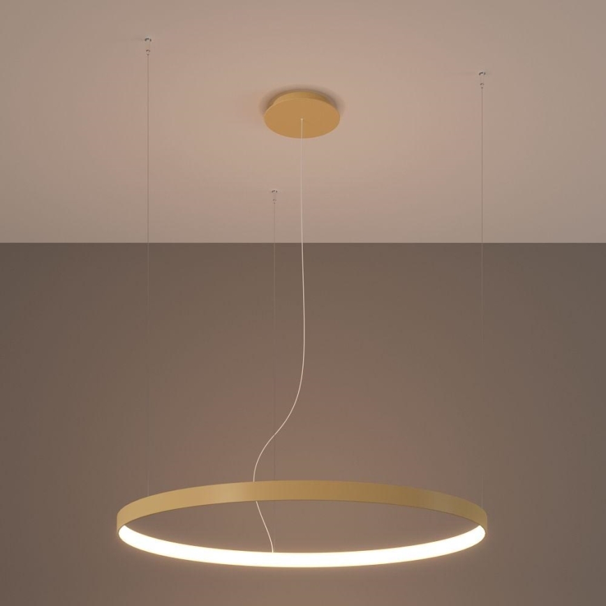 Thoro TH.174 - LED ljuskrona med textilsladd RIO LED/50W/230V CRI 90 3000K diameter 78 cm guld