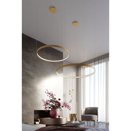 Thoro TH.174 - LED ljuskrona med textilsladd RIO LED/50W/230V CRI 90 3000K diameter 78 cm guld