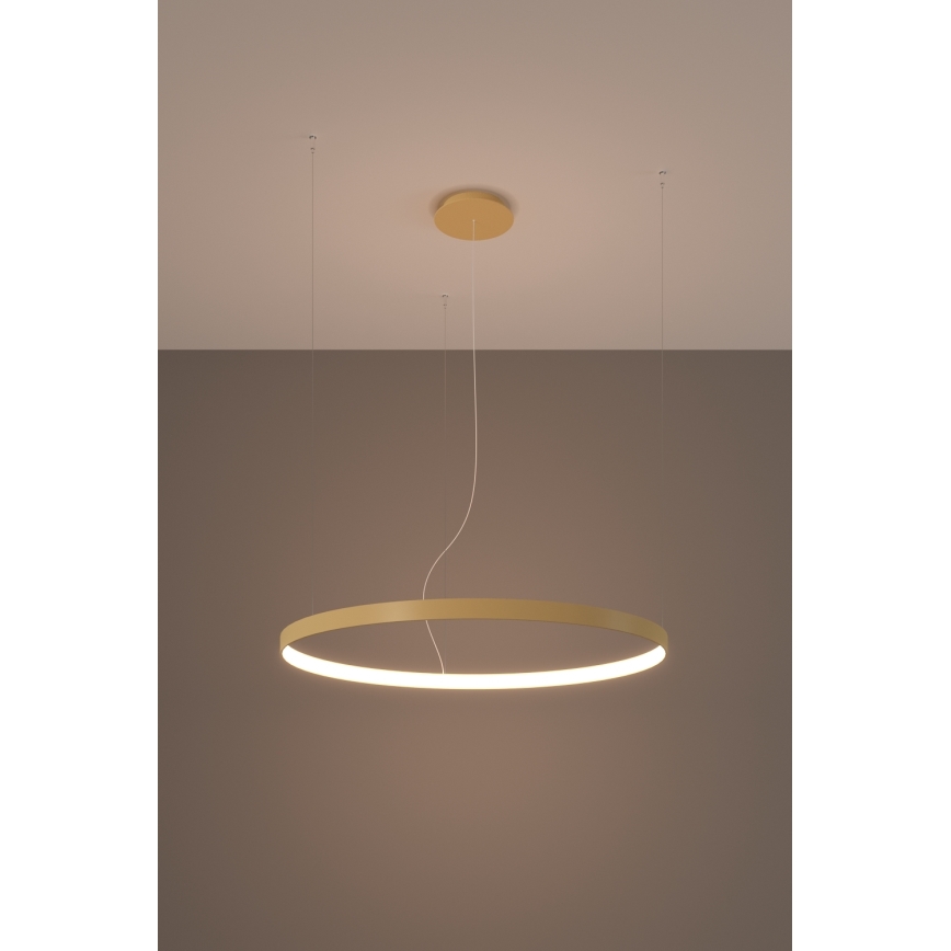 Thoro TH.174 - LED ljuskrona med textilsladd RIO LED/50W/230V CRI 90 3000K diameter 78 cm guld