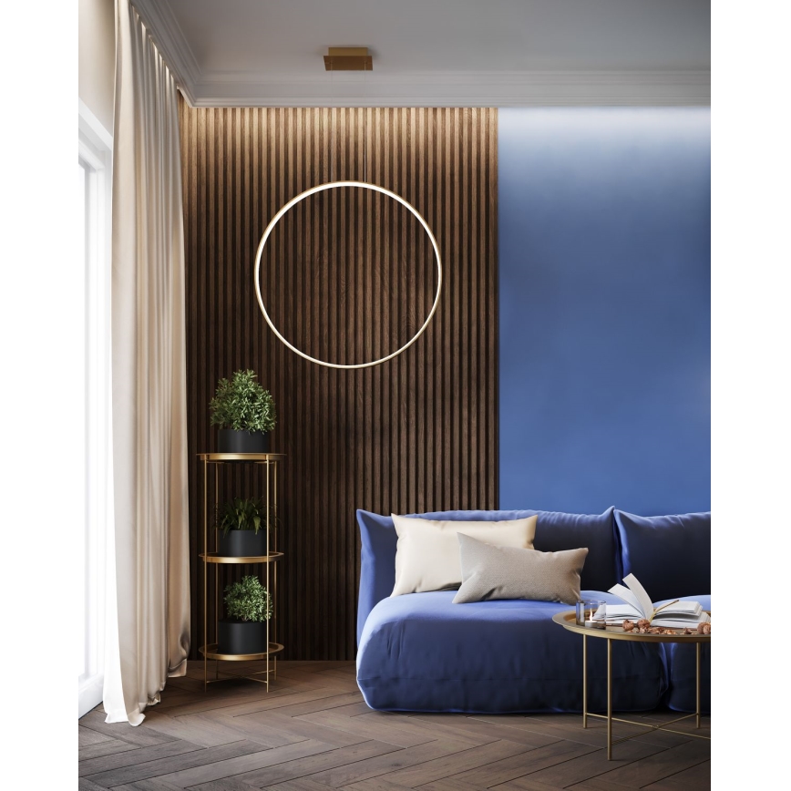 Thoro TH.175 - LED ljuskrona med textilsladd RIO LED/50W/230V CRI 90 3000K diameter 78 cm guld