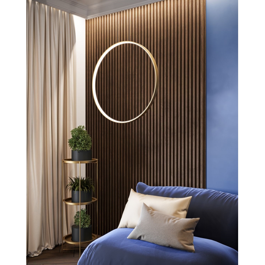 Thoro TH.175 - LED ljuskrona med textilsladd RIO LED/50W/230V CRI 90 3000K diameter 78 cm guld