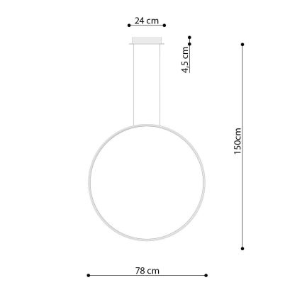 Thoro TH.175 - LED ljuskrona med textilsladd RIO LED/50W/230V CRI 90 3000K diameter 78 cm guld