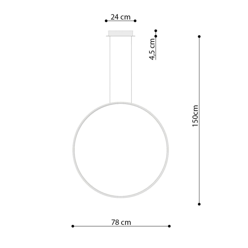 Thoro TH.175 - LED ljuskrona med textilsladd RIO LED/50W/230V CRI 90 3000K diameter 78 cm guld