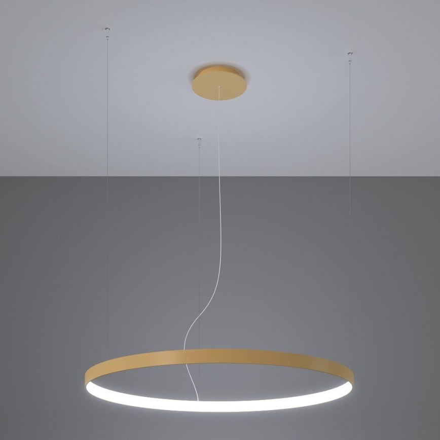 Thoro TH.181 - LED  Ljuskrona med textilsladd RIO LED /50W/230V CRI 95 4000K diameter 78 cm guld