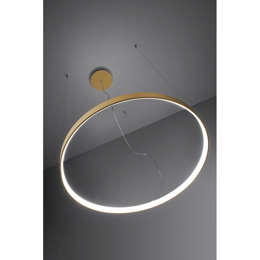 Thoro TH.181 - LED  Ljuskrona med textilsladd RIO LED /50W/230V CRI 95 4000K diameter 78 cm guld