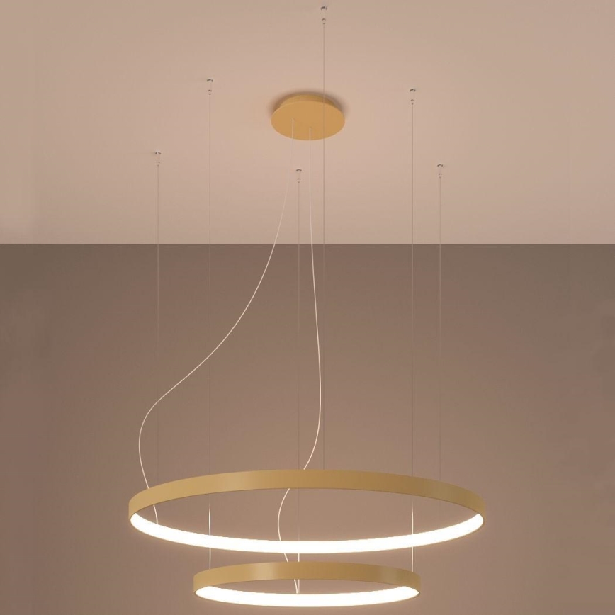 Thoro TH.214 - LED ljuskrona med textilsladd RIO LED/80W/230V CRI 90 3000K guld