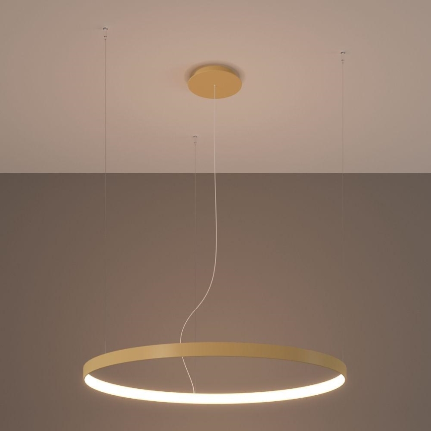 Thoro TH.216 - LED ljuskrona med textilsladd RIO LED/30W/230V CRI 90 3000K diameter 55 cm guld