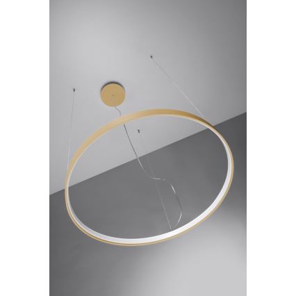 Thoro TH.216 - LED ljuskrona med textilsladd RIO LED/30W/230V CRI 90 3000K diameter 55 cm guld