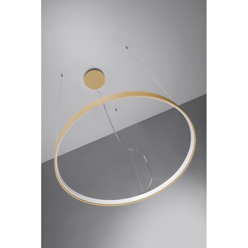 Thoro TH.216 - LED ljuskrona med textilsladd RIO LED/30W/230V CRI 90 3000K diameter 55 cm guld