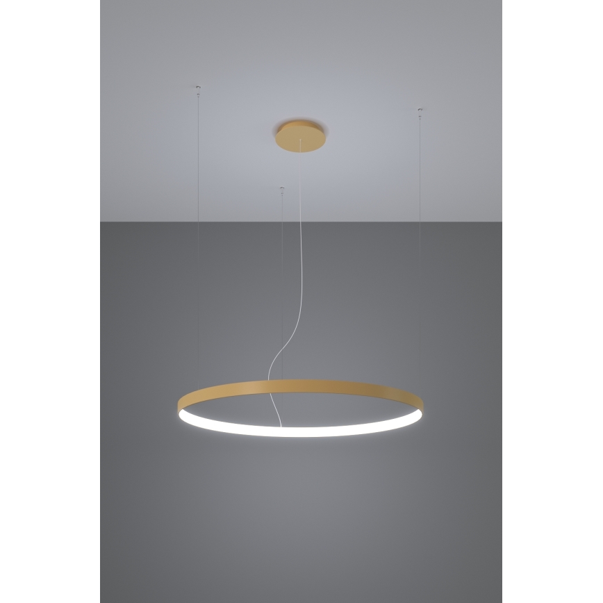 Thoro TH.217 - LED ljuskrona med textilsladd RIO LED/30W/230V CRI 95 4000K diameter 55 cm guld