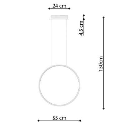 Thoro TH.220 - LED ljuskrona med textilsladd RIO LED/30W/230V CRI 90 3000K diameter 55 cm guld