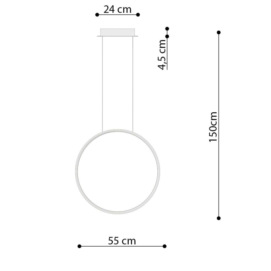 Thoro TH.221 - LED ljuskrona med textilsladd RIO LED/30W/230V CRI 95 4000K diameter 55 cm guld