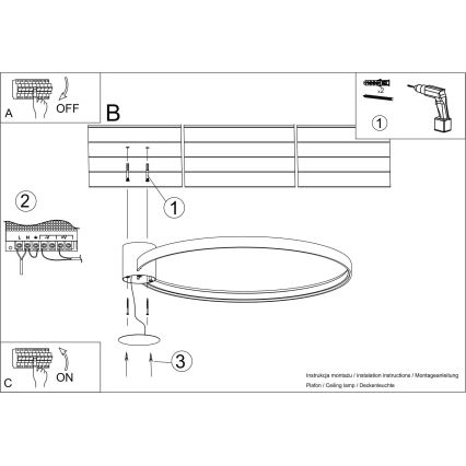 Thoro TH.223 - LED-taklampa RIO LED/30W/230V CRI 98 4000K Ø 55 cm guld