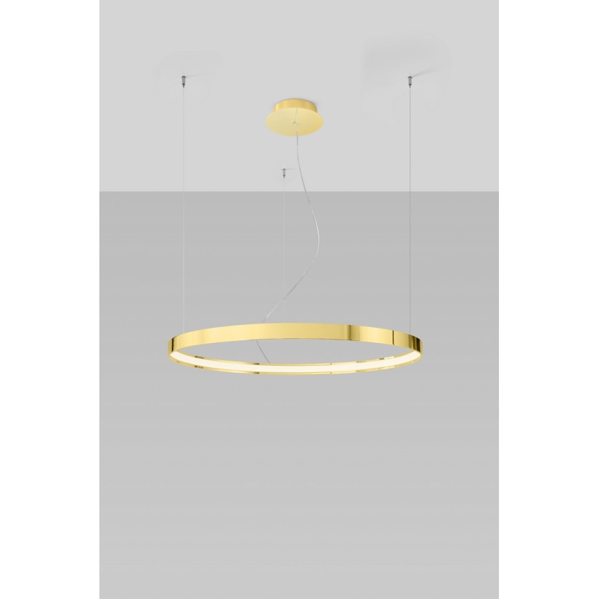 Thoro TH.246 - LED ljuskrona med textilsladd RIO LED/50W/230V CRI 90 3000K diameter 78 cm guld
