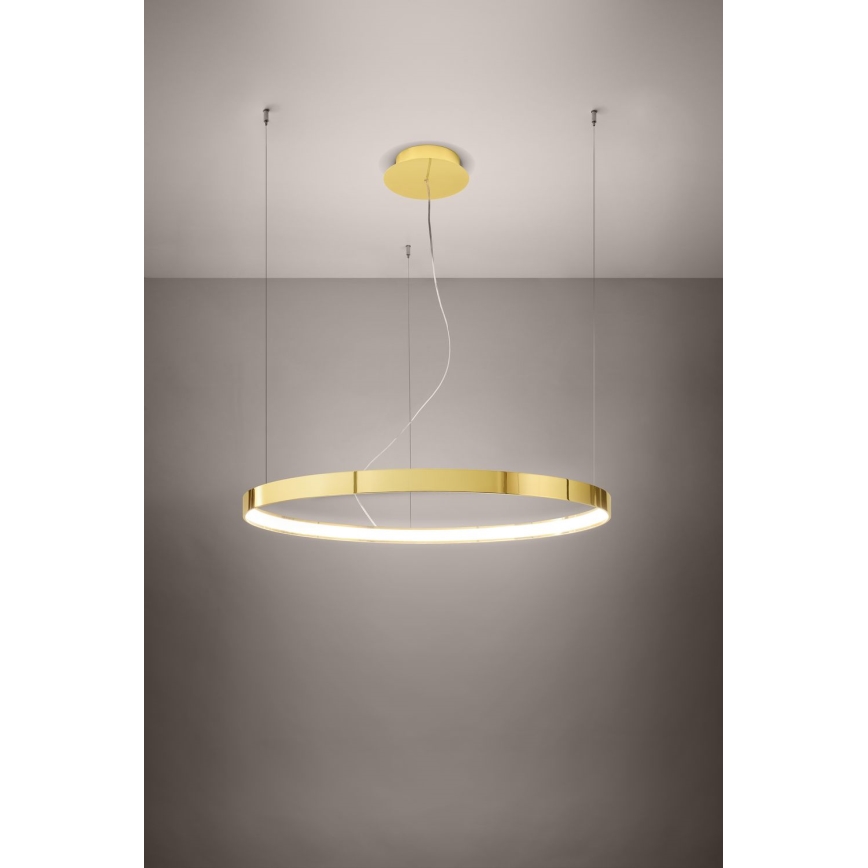 Thoro TH.246 - LED ljuskrona med textilsladd RIO LED/50W/230V CRI 90 3000K diameter 78 cm guld
