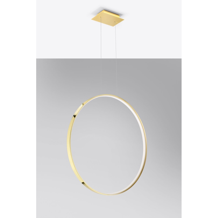 Thoro TH.248 - LED ljuskrona med textilsladd RIO LED/50W/230V CRI 90 3000K diameter 78 cm guld