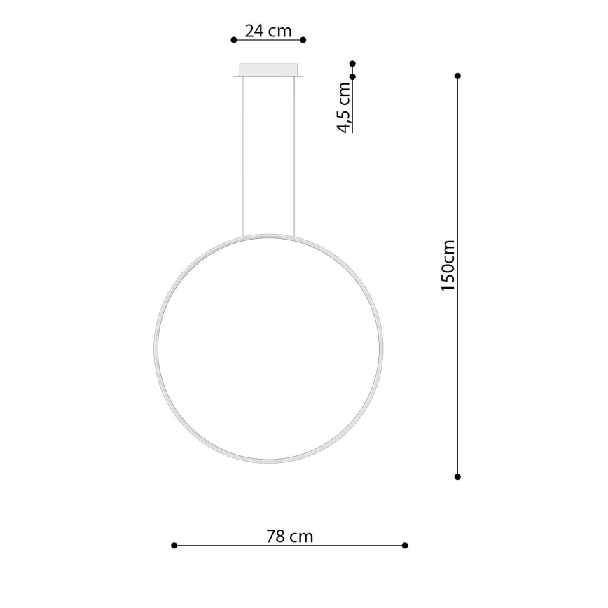 Thoro TH.248 - LED ljuskrona med textilsladd RIO LED/50W/230V CRI 90 3000K diameter 78 cm guld