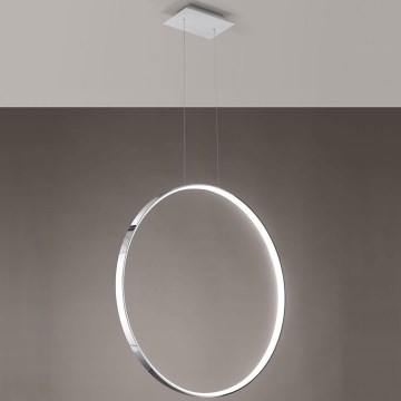 Thoro TH.249 - LED ljuskrona med textilsladd RIO LED/50W/230V CRI 90 4000K diameter 78 cm skinande krom
