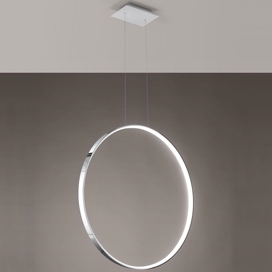 Thoro TH.249 - LED ljuskrona med textilsladd RIO LED/50W/230V CRI 90 4000K diameter 78 cm skinande krom
