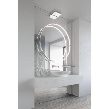 Thoro TH.249 - LED ljuskrona med textilsladd RIO LED/50W/230V CRI 90 4000K diameter 78 cm skinande krom