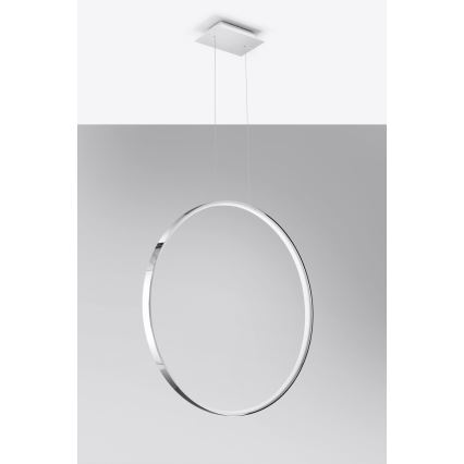 Thoro TH.249 - LED ljuskrona med textilsladd RIO LED/50W/230V CRI 90 4000K diameter 78 cm skinande krom