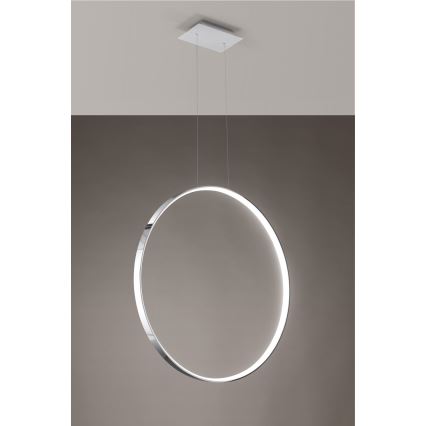 Thoro TH.249 - LED ljuskrona med textilsladd RIO LED/50W/230V CRI 90 4000K diameter 78 cm skinande krom