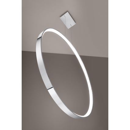 Thoro TH.249 - LED ljuskrona med textilsladd RIO LED/50W/230V CRI 90 4000K diameter 78 cm skinande krom