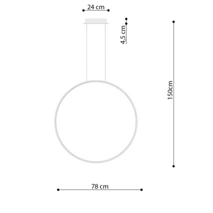 Thoro TH.249 - LED ljuskrona med textilsladd RIO LED/50W/230V CRI 90 4000K diameter 78 cm skinande krom