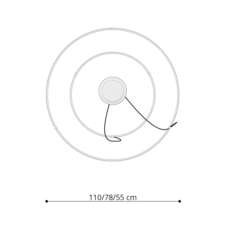 Thoro TH.268 - LED-lampa i kabel RIO LED/80W/230V CRI 95 4000K guld