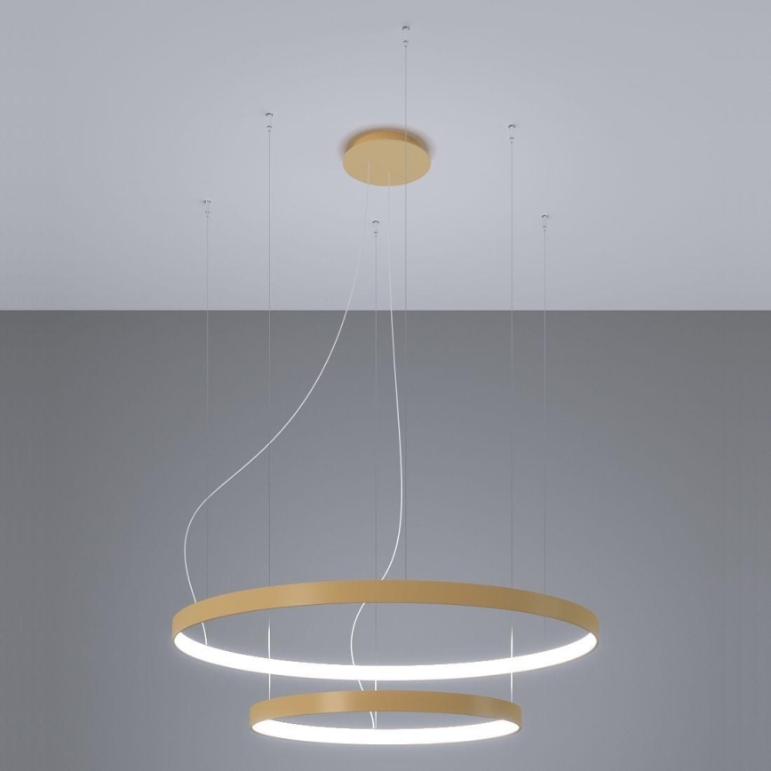 Thoro TH.268 - LED ljuskrona med textilsladd RIO LED/80W/230V CRI 95 4000K guld